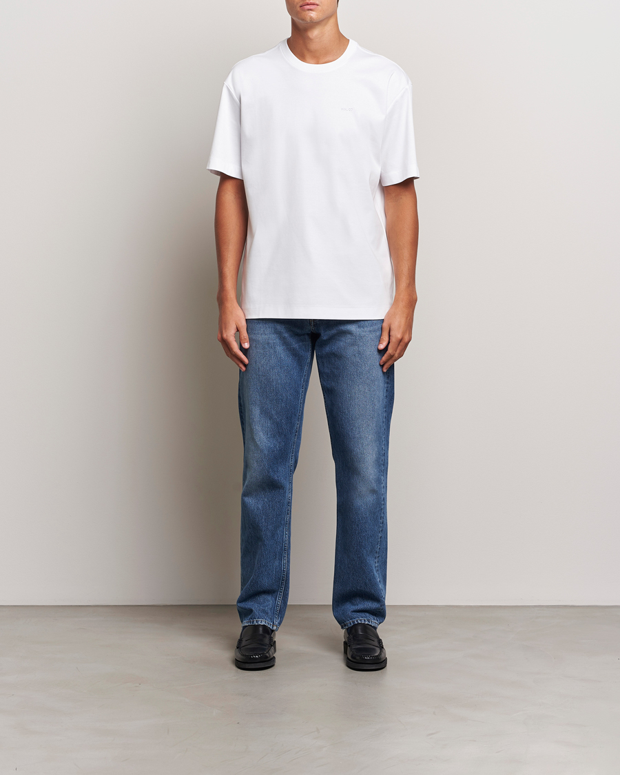 Herr | T-Shirts | NN07 | Nat Logo Mercerized Crew Neck T-Shirt White