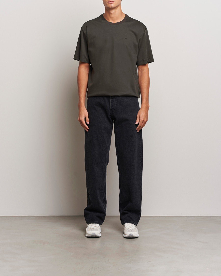 Herr | T-Shirts | NN07 | Nat Logo Mercerized Crew Neck T-Shirt Dark Army