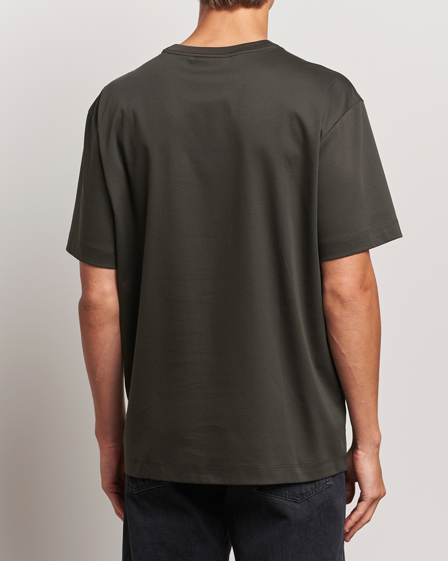 Herr | T-Shirts | NN07 | Nat Logo Mercerized Crew Neck T-Shirt Dark Army