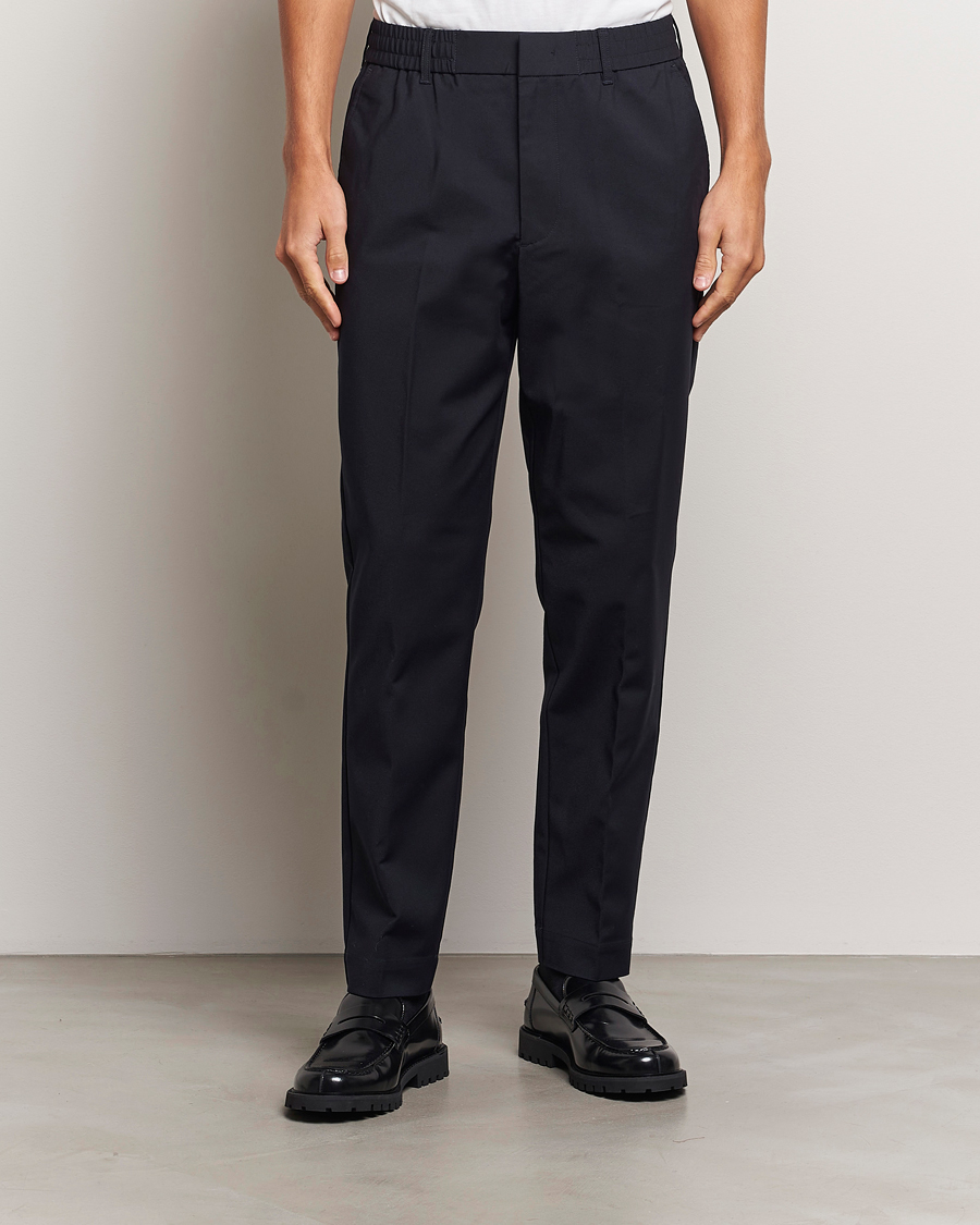 Herr | Byxor | NN07 | Billie Drawstring Trousers Navy Blue