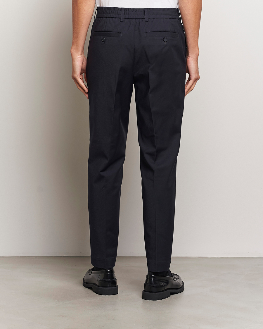Herr | Byxor | NN07 | Billie Drawstring Trousers Navy Blue