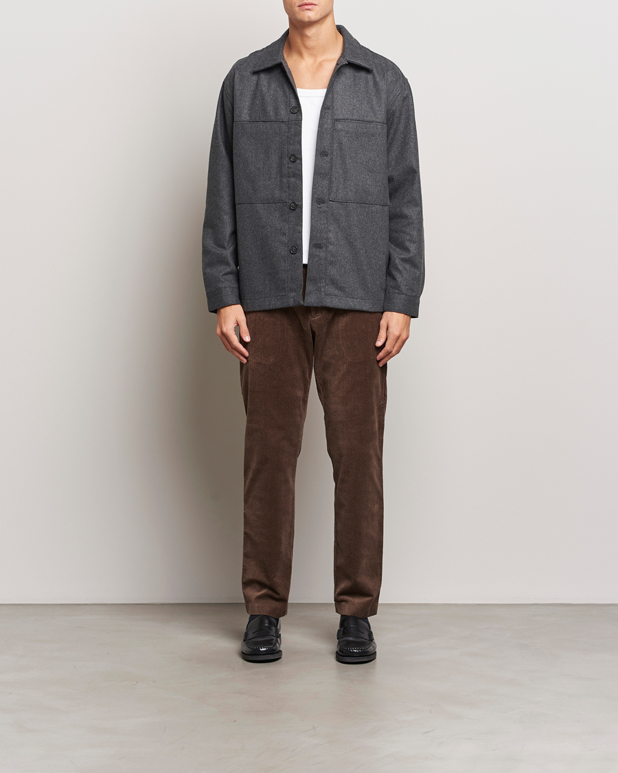 Herr | Skjortor | NN07 | Isak Wool Overshirt Grey Melange