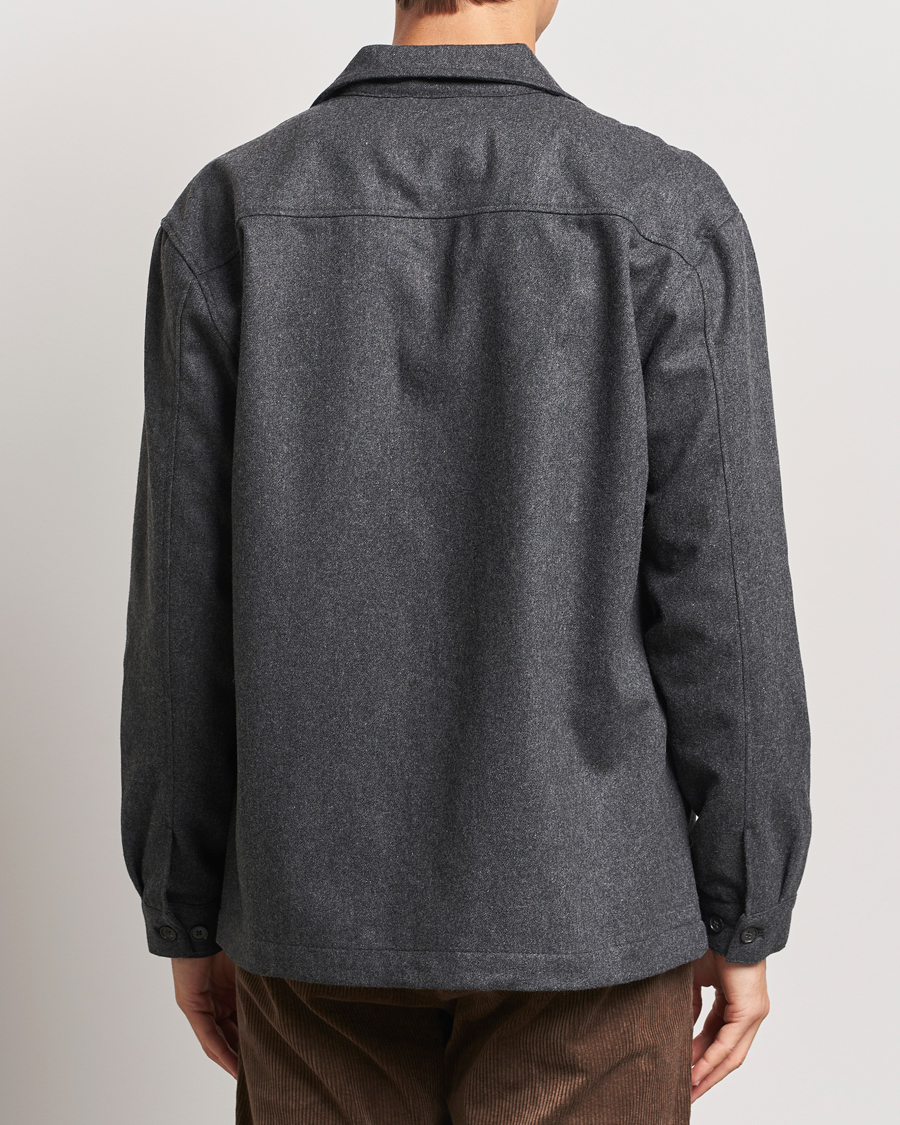 Herr | Skjortor | NN07 | Isak Wool Overshirt Grey Melange