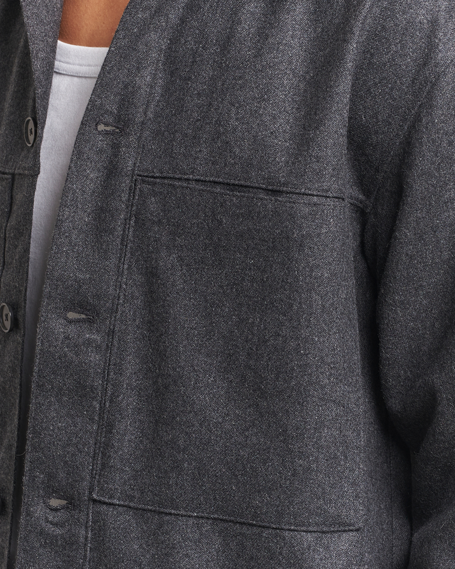 Herr | Skjortor | NN07 | Isak Wool Overshirt Grey Melange