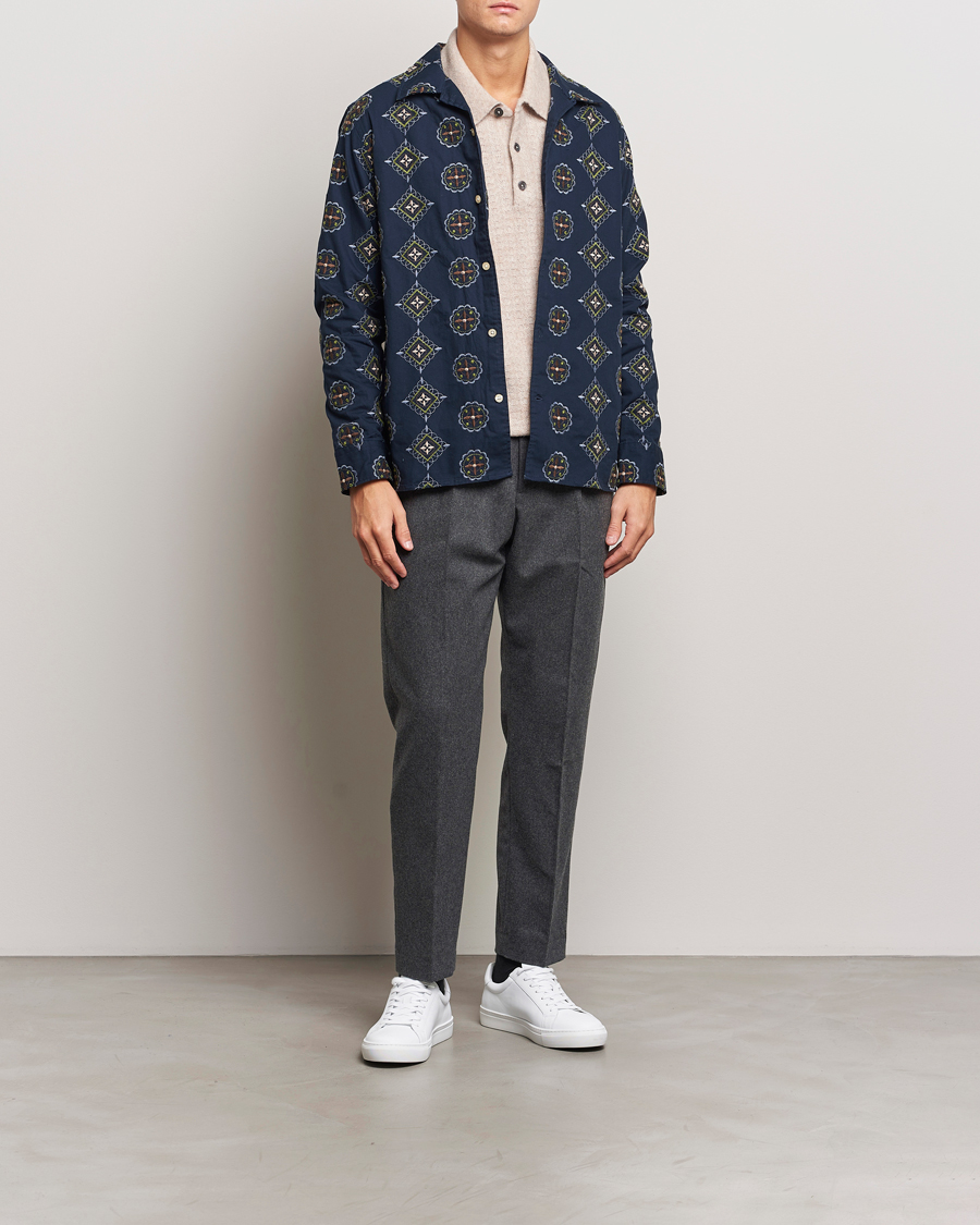 Herr | Byxor | NN07 | Bill Wool Pleated Trousers Grey Melange