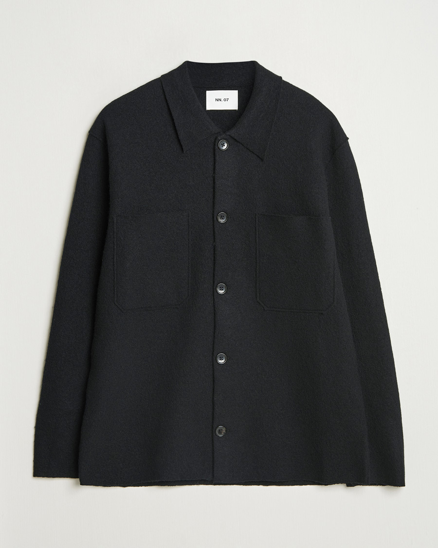 Herr | Tröjor | NN07 | Jonas Boiled Wool Cardigan Black