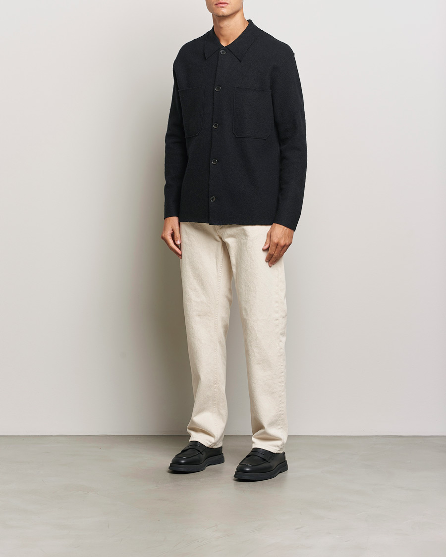 Herr | Tröjor | NN07 | Jonas Boiled Wool Cardigan Black
