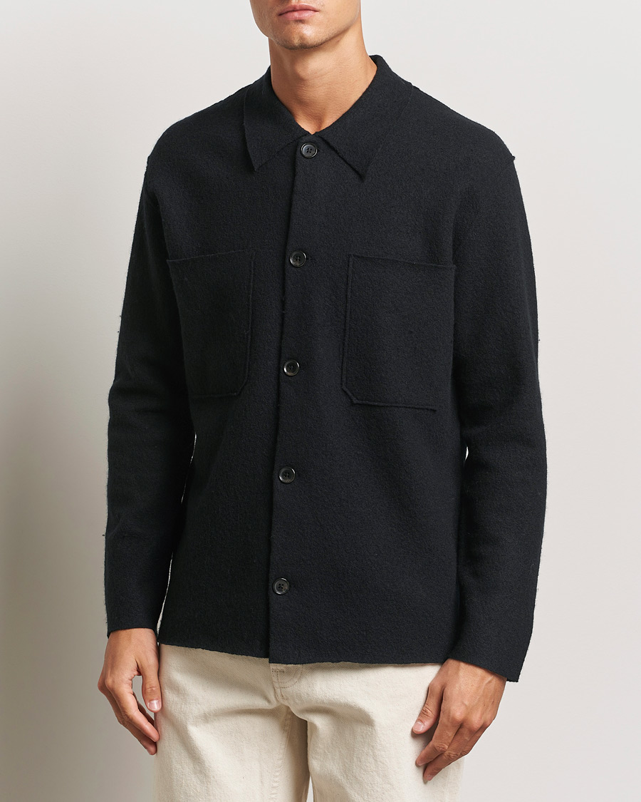 Herr | Tröjor | NN07 | Jonas Boiled Wool Cardigan Black