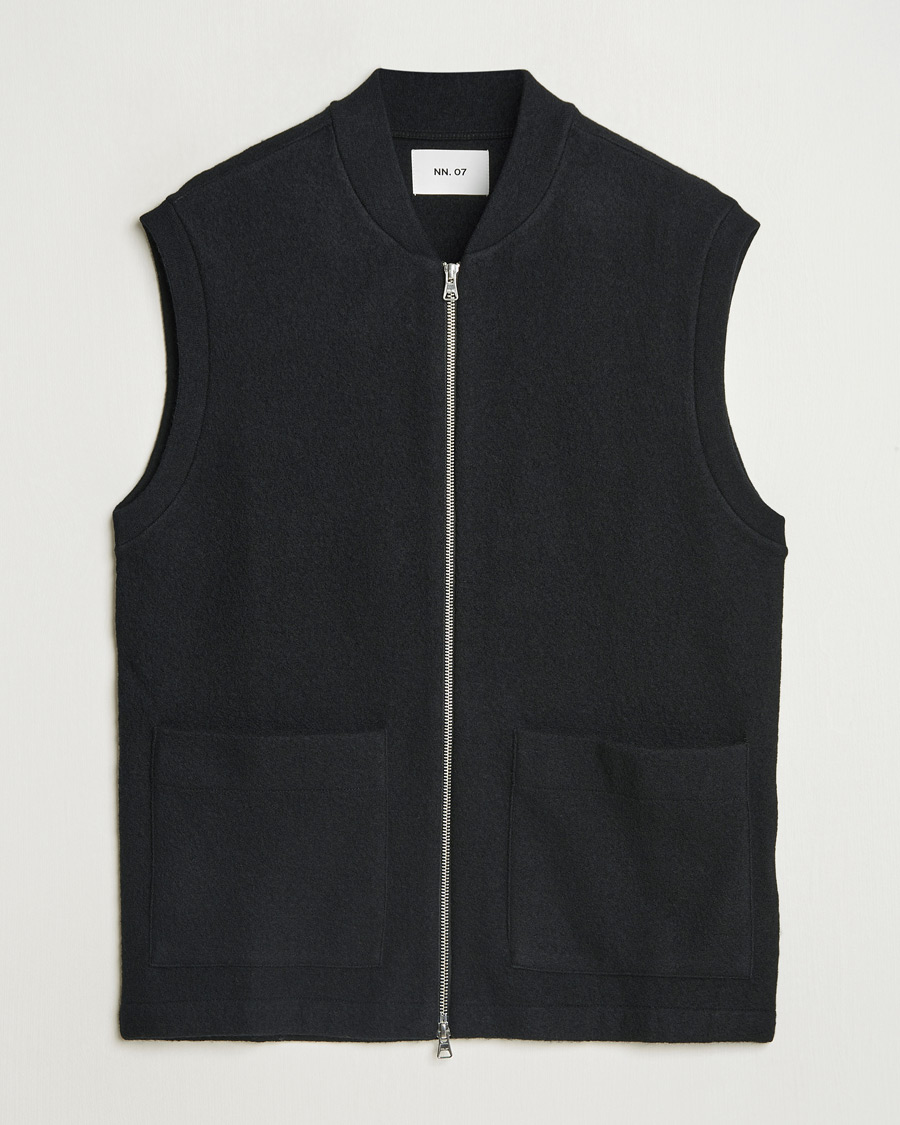 Herr | Tröjor | NN07 | Boiled Wool Vest Black