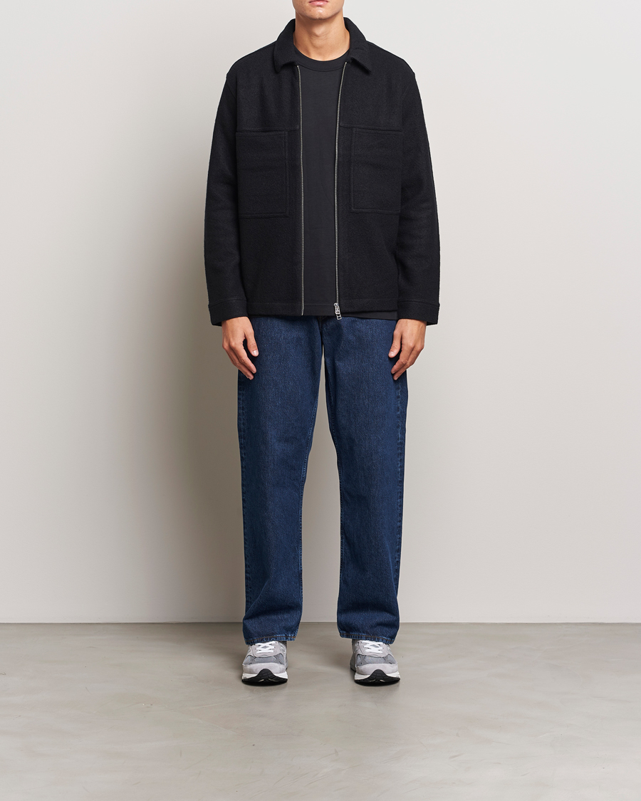 Herr | Tröjor | NN07 | Isak Boiled Wool Full Zip Black