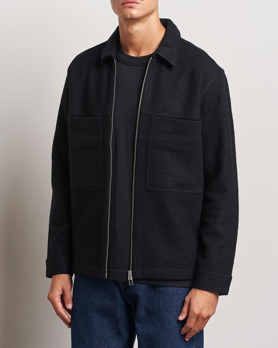Herr | Tröjor | NN07 | Isak Boiled Wool Full Zip Black