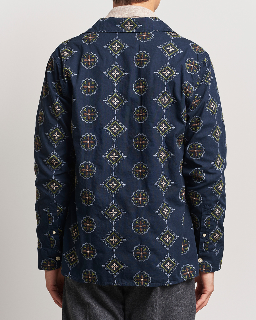 Herr | Skjortor | NN07 | Julio Crochet Shirt Navy Blue