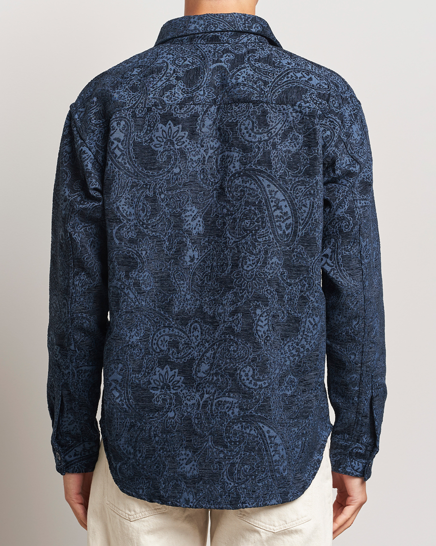Herr | Skjortor | NN07 | Adwin Flower Overshirt Navy Blue