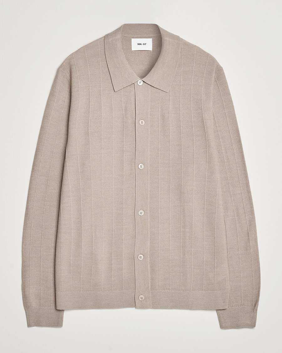 Herr | Tröjor | NN07 | Thor Knitted Cardigan Greige