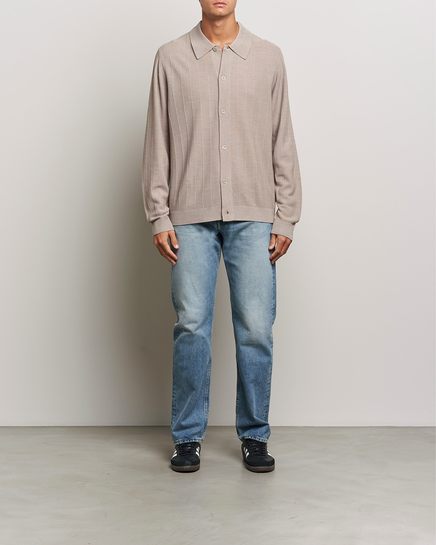 Herr | Tröjor | NN07 | Thor Knitted Cardigan Greige