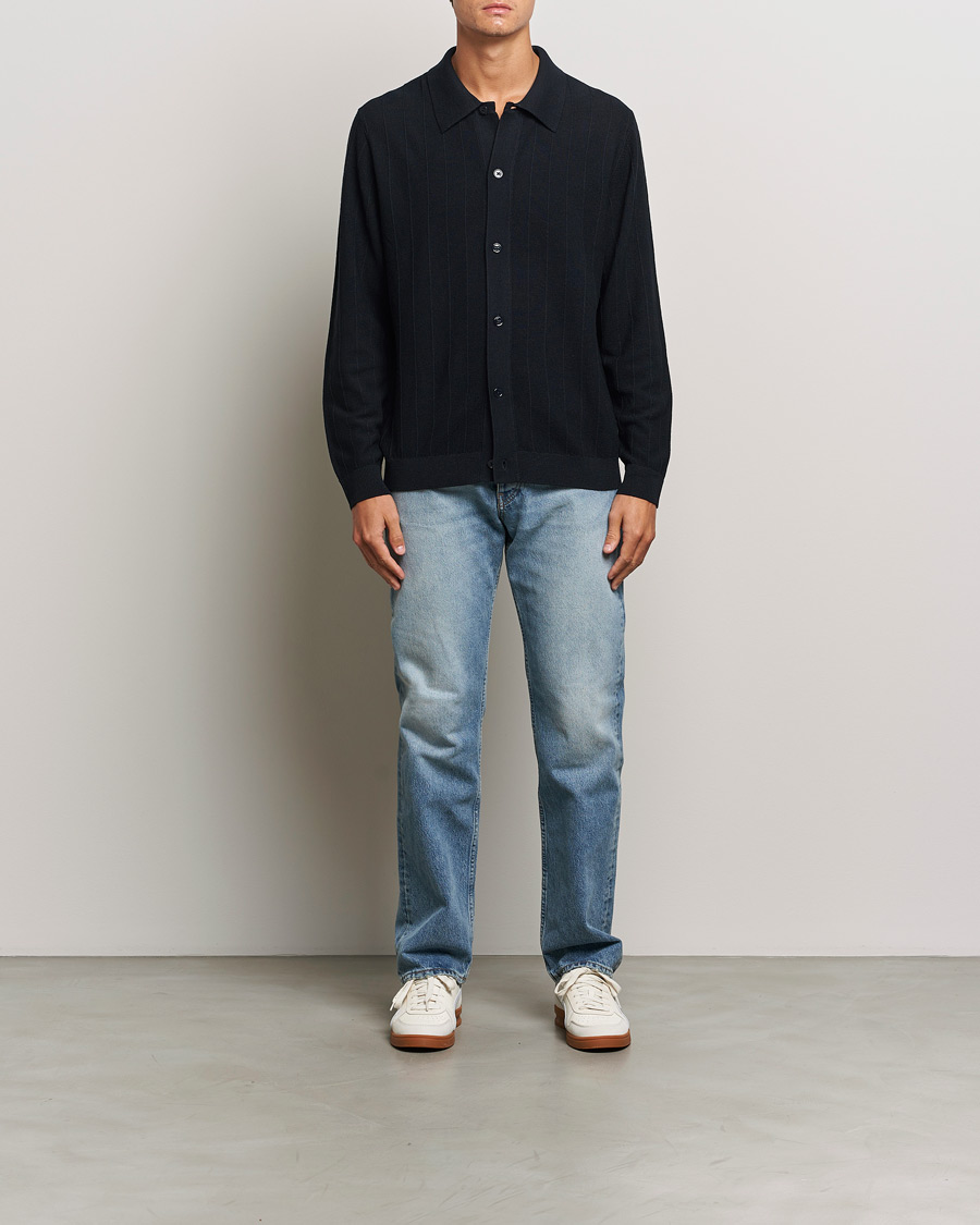 Herr | Tröjor | NN07 | Thor Knitted Cardigan Navy Blue