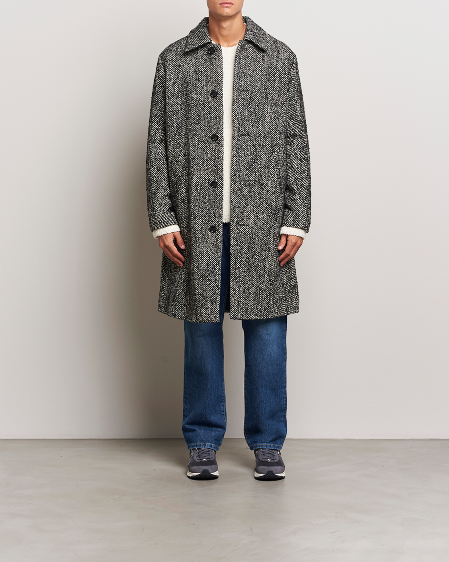 Herr | Jackor | NN07 | Franco Herringbone Coat Black