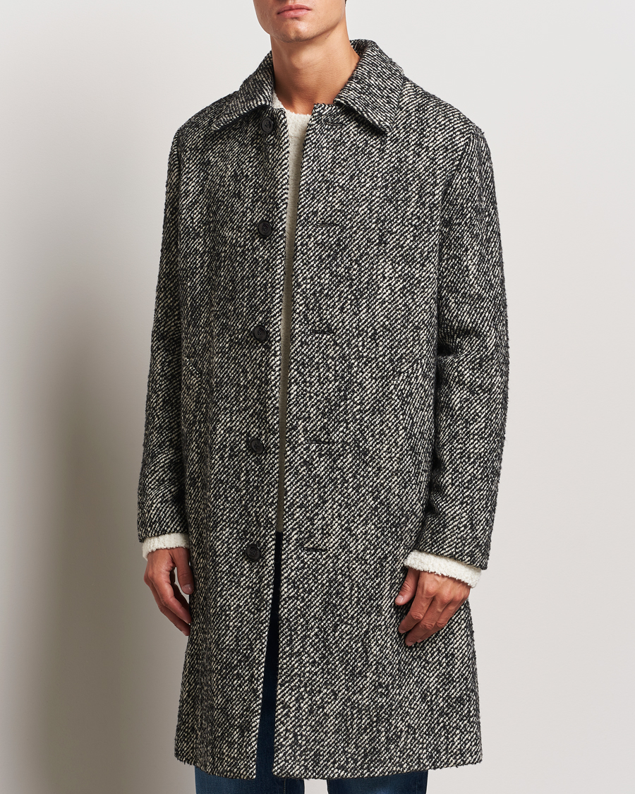 Herr | Jackor | NN07 | Franco Herringbone Coat Black