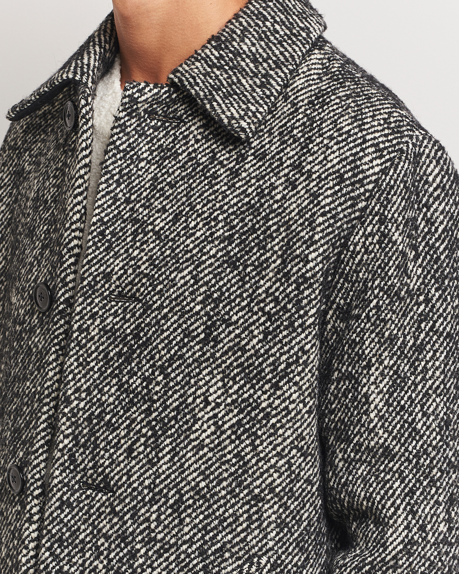 Herr | Jackor | NN07 | Franco Herringbone Coat Black