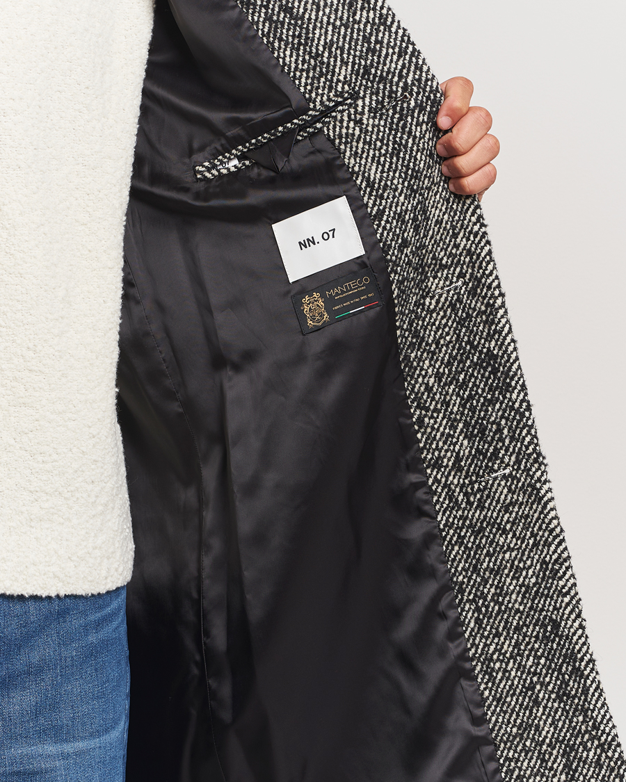 Herr | Jackor | NN07 | Franco Herringbone Coat Black