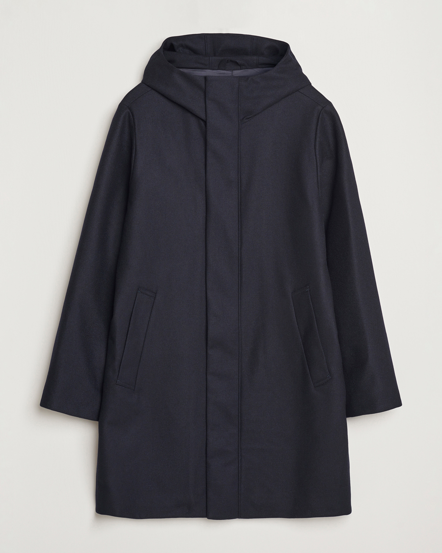 Herr | Jackor | NN07 | Knox Hooded Coat Navy Blue