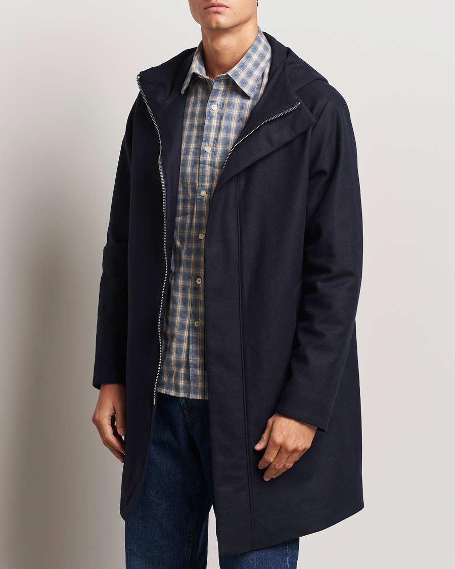 Herr | Jackor | NN07 | Knox Hooded Coat Navy Blue