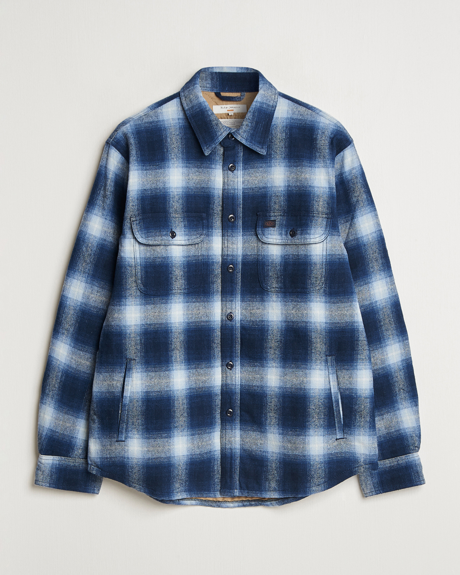 Herr | Jackor | Nudie Jeans | Glenn Padded Checked Shirt Jacket Blue