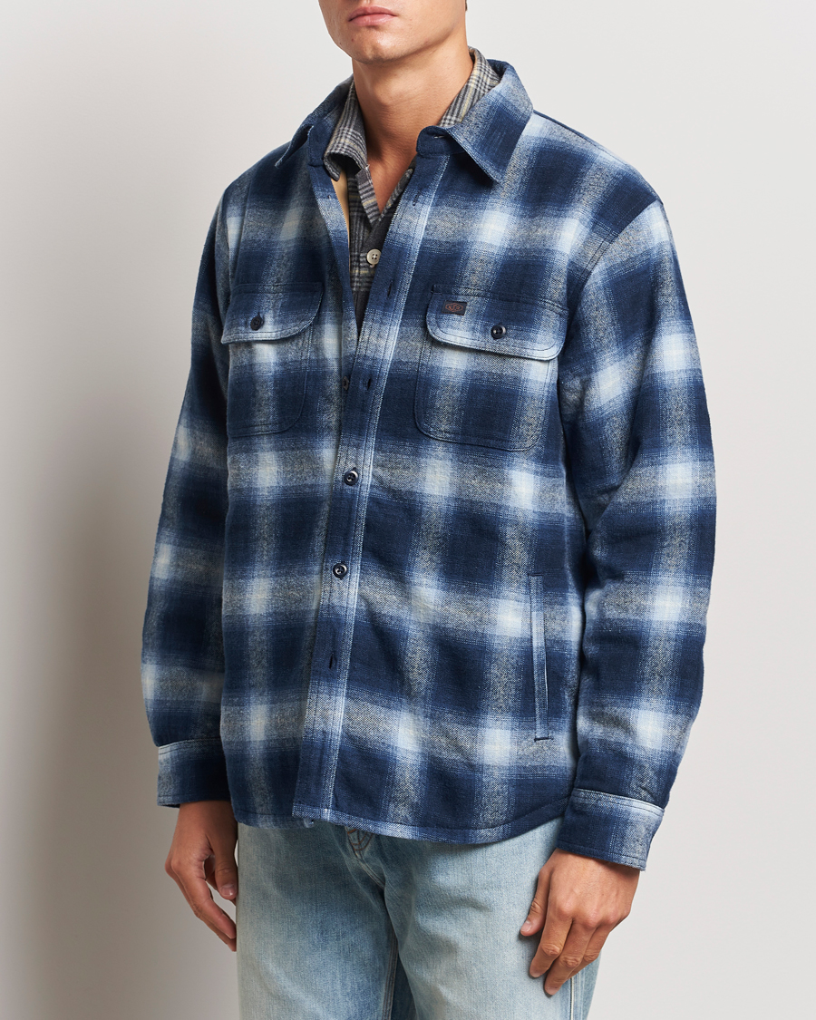 Herr | Jackor | Nudie Jeans | Glenn Padded Checked Shirt Jacket Blue