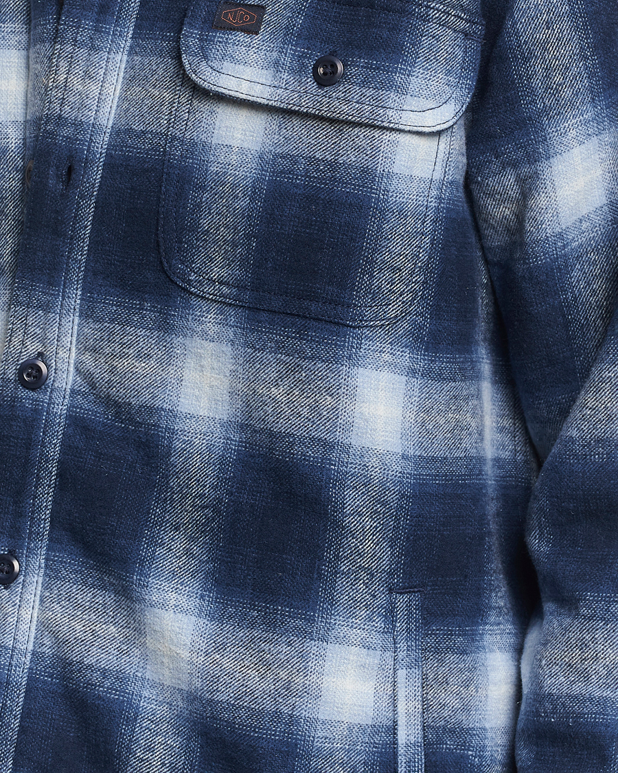 Herr | Jackor | Nudie Jeans | Glenn Padded Checked Shirt Jacket Blue
