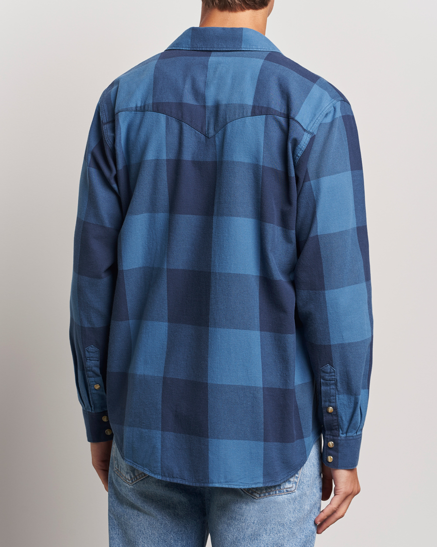 Herr | Skjortor | Nudie Jeans | George Checked Flannel Shirt Blue