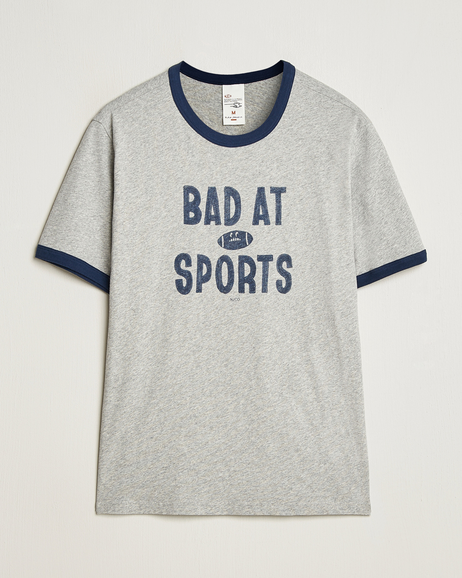 Herr | T-Shirts | Nudie Jeans | Ricky Bad At Sport T-Shirt Grey Melange