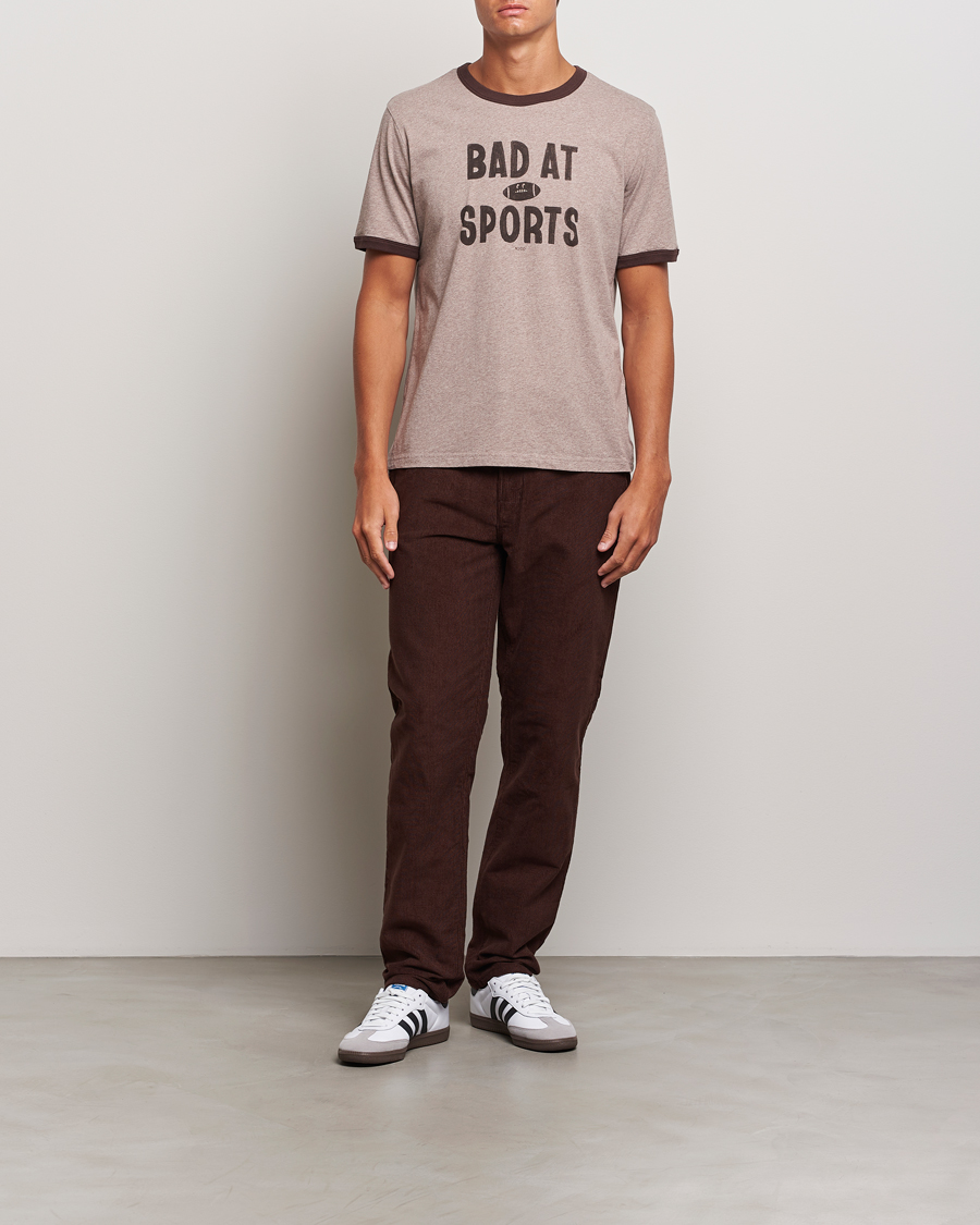 Herr | T-Shirts | Nudie Jeans | Ricky Bad At Sport T-Shirt Beige Melange