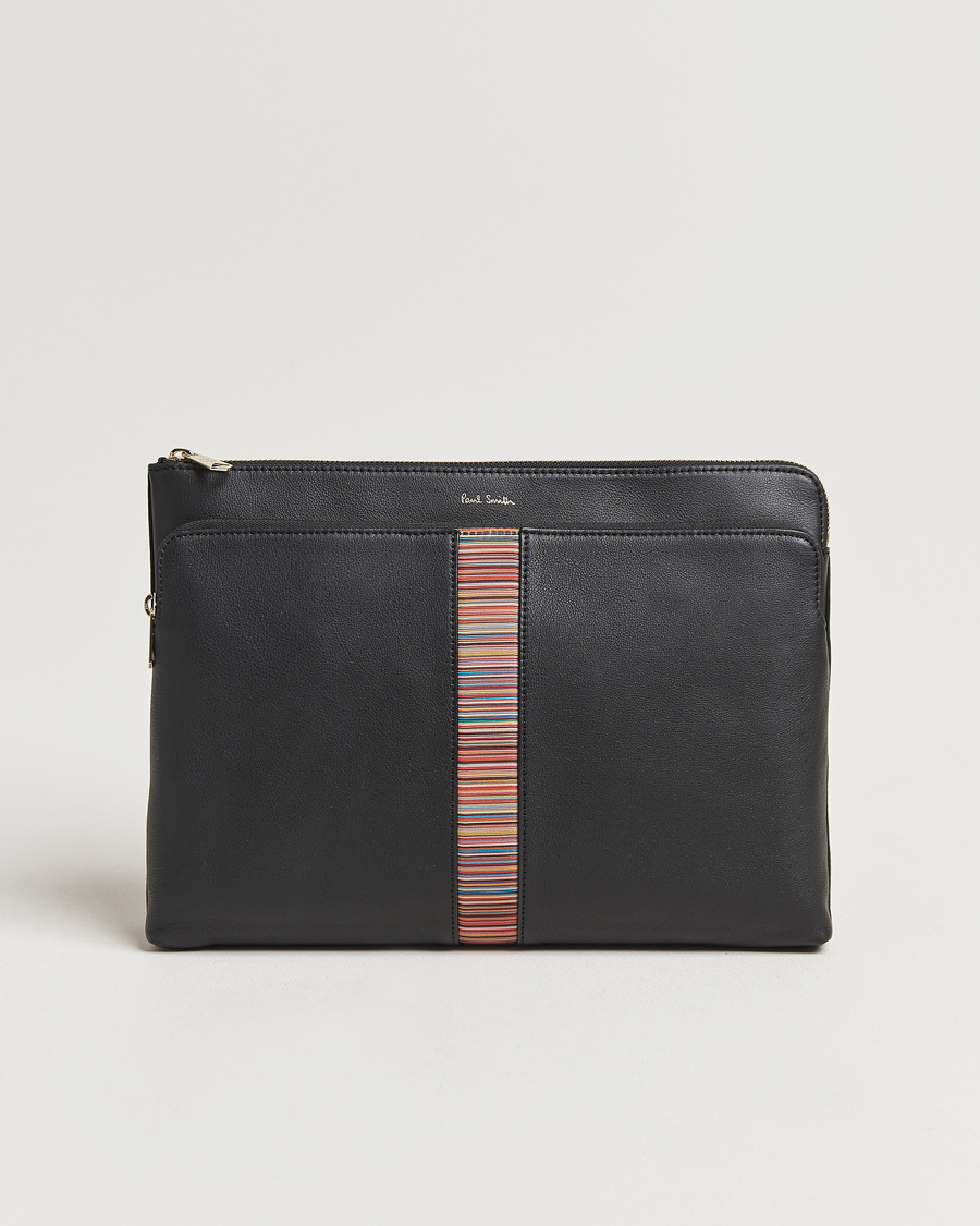 Herr | Paul Smith Leather Stripe Document Case Black | Paul Smith | Leather Stripe Document Case Black