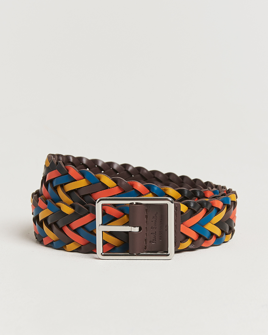 Herr | Paul Smith Reversible Leather Braided Belt Brown/Multi | Paul Smith | Reversible Leather Braided Belt Brown/Multi