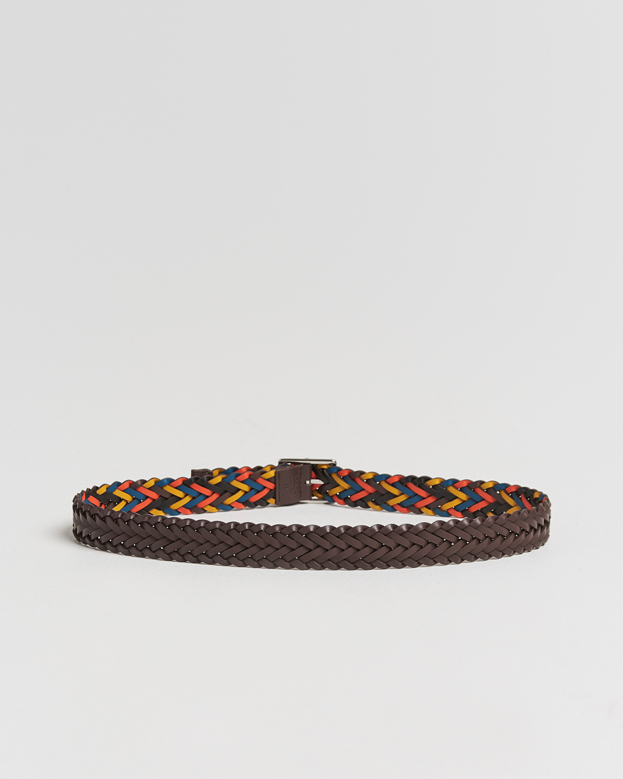 Herr | Paul Smith Reversible Leather Braided Belt Brown/Multi | Paul Smith | Reversible Leather Braided Belt Brown/Multi