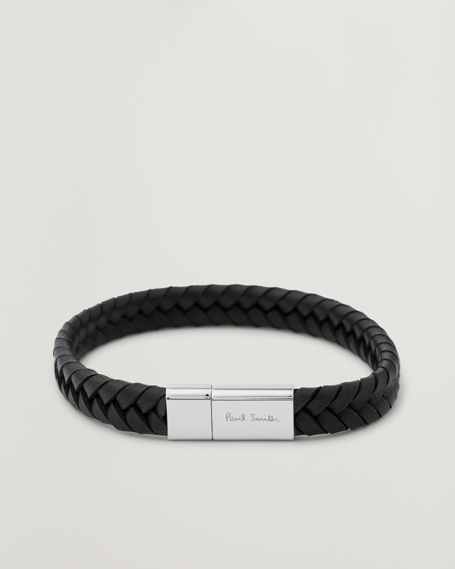 Herr | Paul Smith Two Tone Leather Bracelet Black | Paul Smith | Two Tone Leather Bracelet Black
