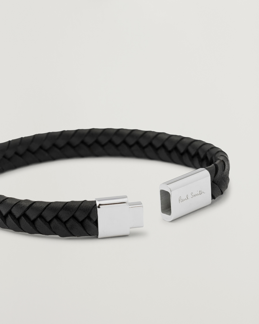 Herr | Paul Smith Two Tone Leather Bracelet Black | Paul Smith | Two Tone Leather Bracelet Black