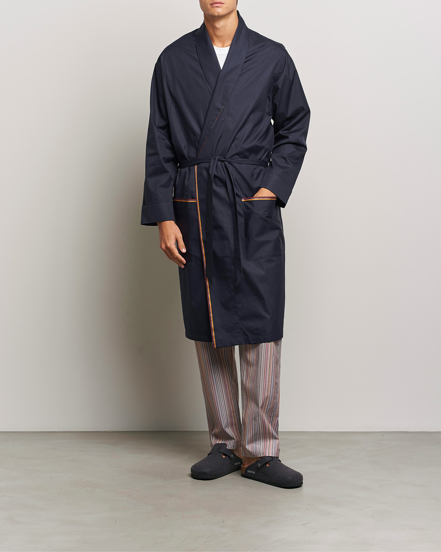 Herr | Paul Smith Stripe Cotton Gown Navy | Paul Smith | Stripe Cotton Gown Navy