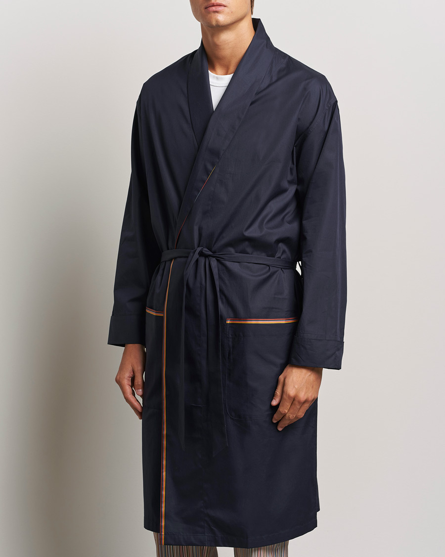 Herr | Paul Smith Stripe Cotton Gown Navy | Paul Smith | Stripe Cotton Gown Navy