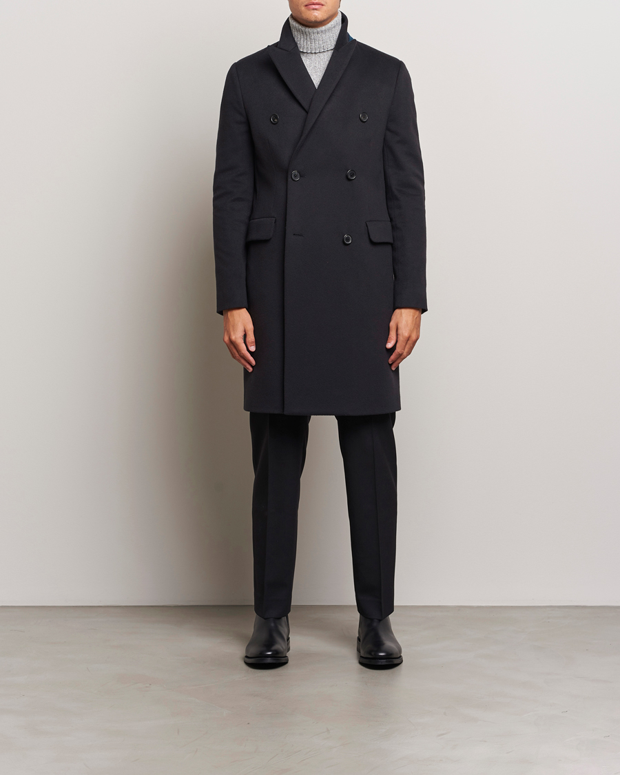 Herr | Jackor | Paul Smith | Wool/Cashmere Double Breasted Coat Black