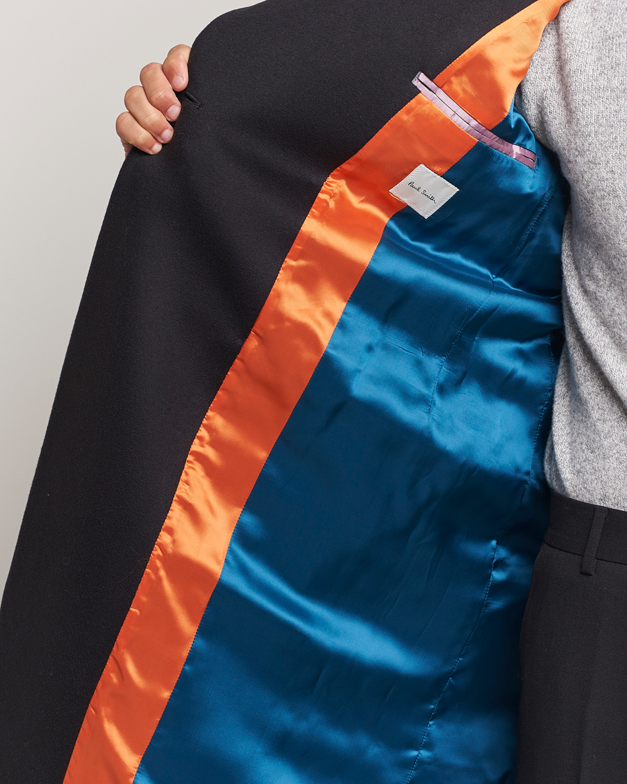 Herr | Jackor | Paul Smith | Wool/Cashmere Double Breasted Coat Black