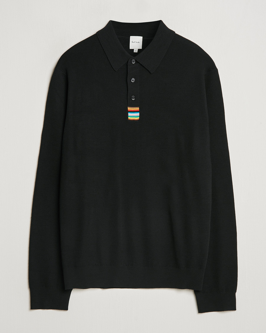 Herr | Tröjor | Paul Smith | Merino Knitted Polo Black