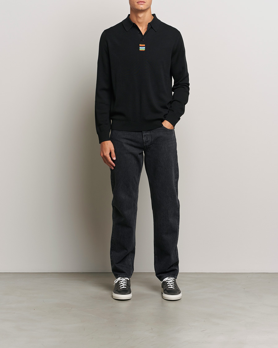 Herr | Tröjor | Paul Smith | Merino Knitted Polo Black