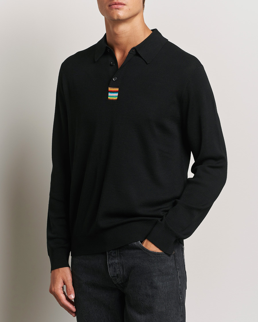 Herr | Tröjor | Paul Smith | Merino Knitted Polo Black