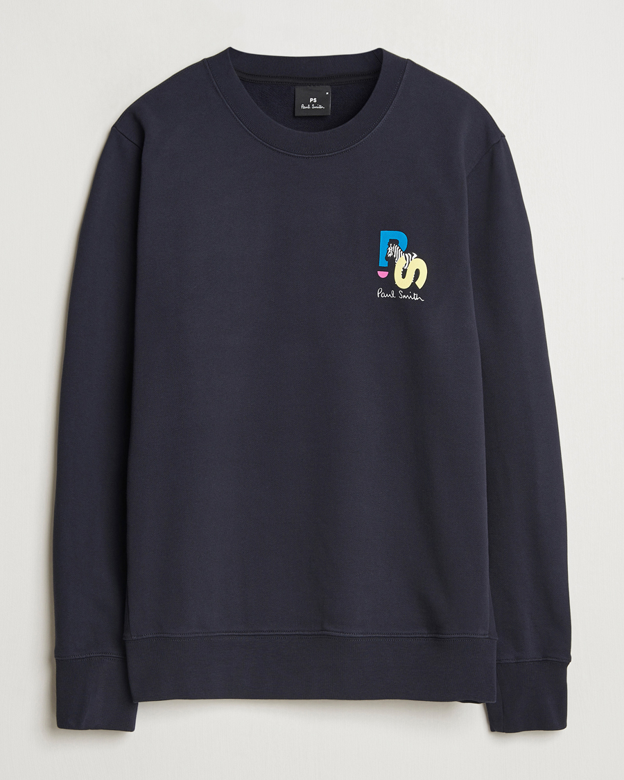 Herr | Tröjor | PS Paul Smith | PS Zebra Crew Neck Sweatshirt Blue