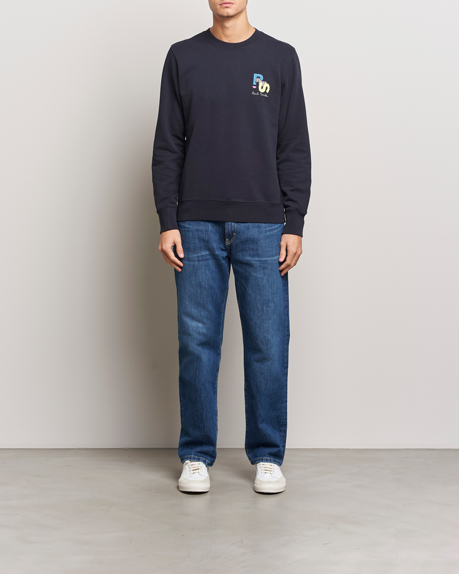 Herr | Tröjor | PS Paul Smith | PS Zebra Crew Neck Sweatshirt Blue