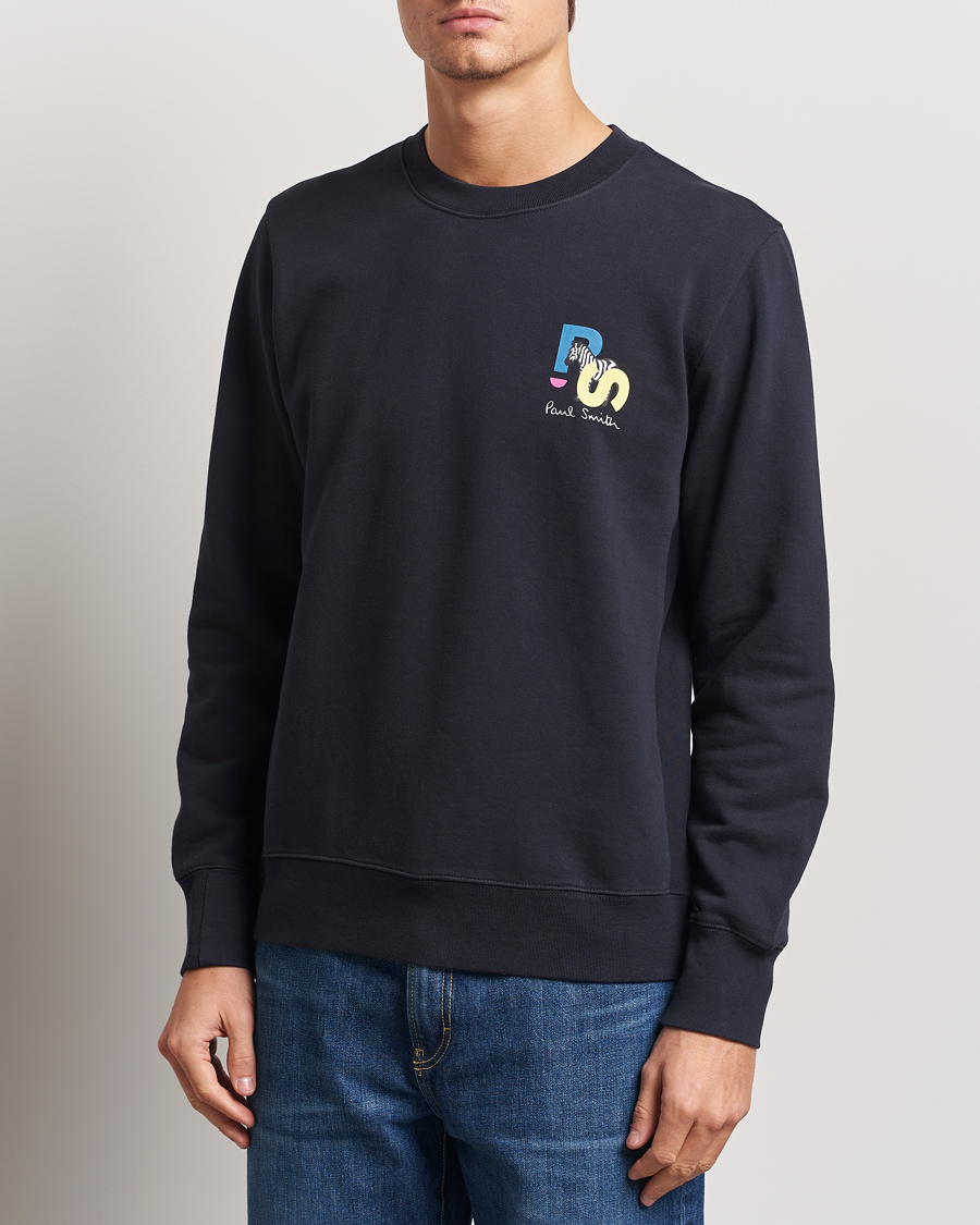 Herr | Tröjor | PS Paul Smith | PS Zebra Crew Neck Sweatshirt Blue