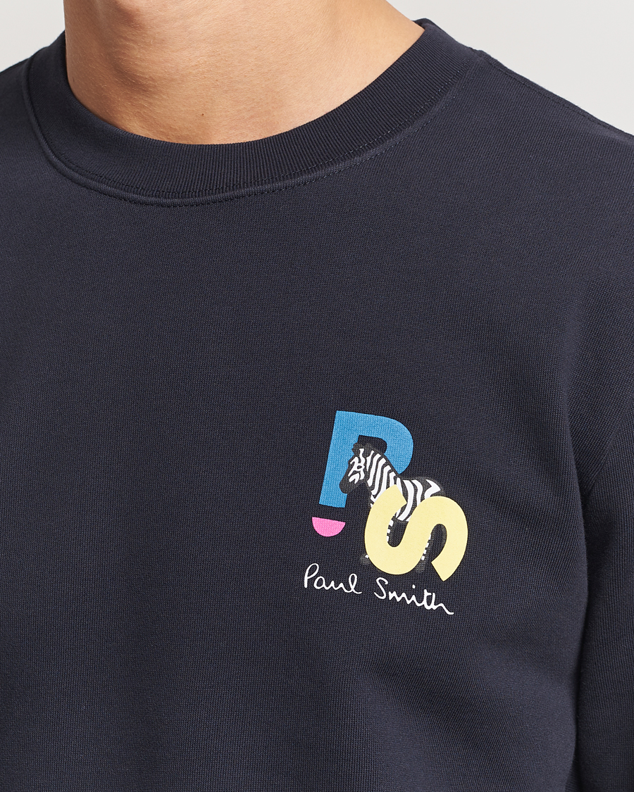 Herr | Tröjor | PS Paul Smith | PS Zebra Crew Neck Sweatshirt Blue