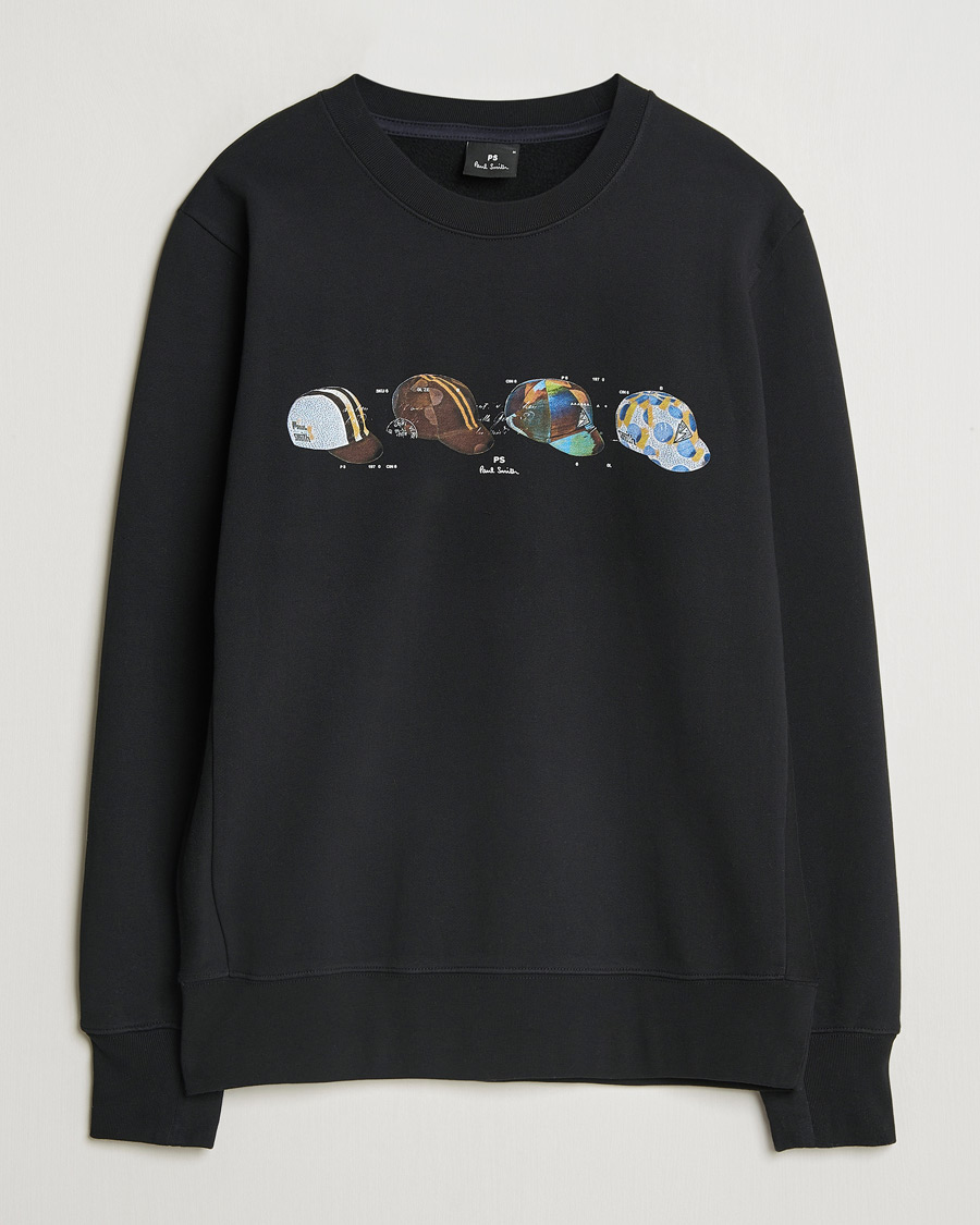 Herr | Tröjor | PS Paul Smith | Cycling Caps Crew Neck Sweatshirt Black