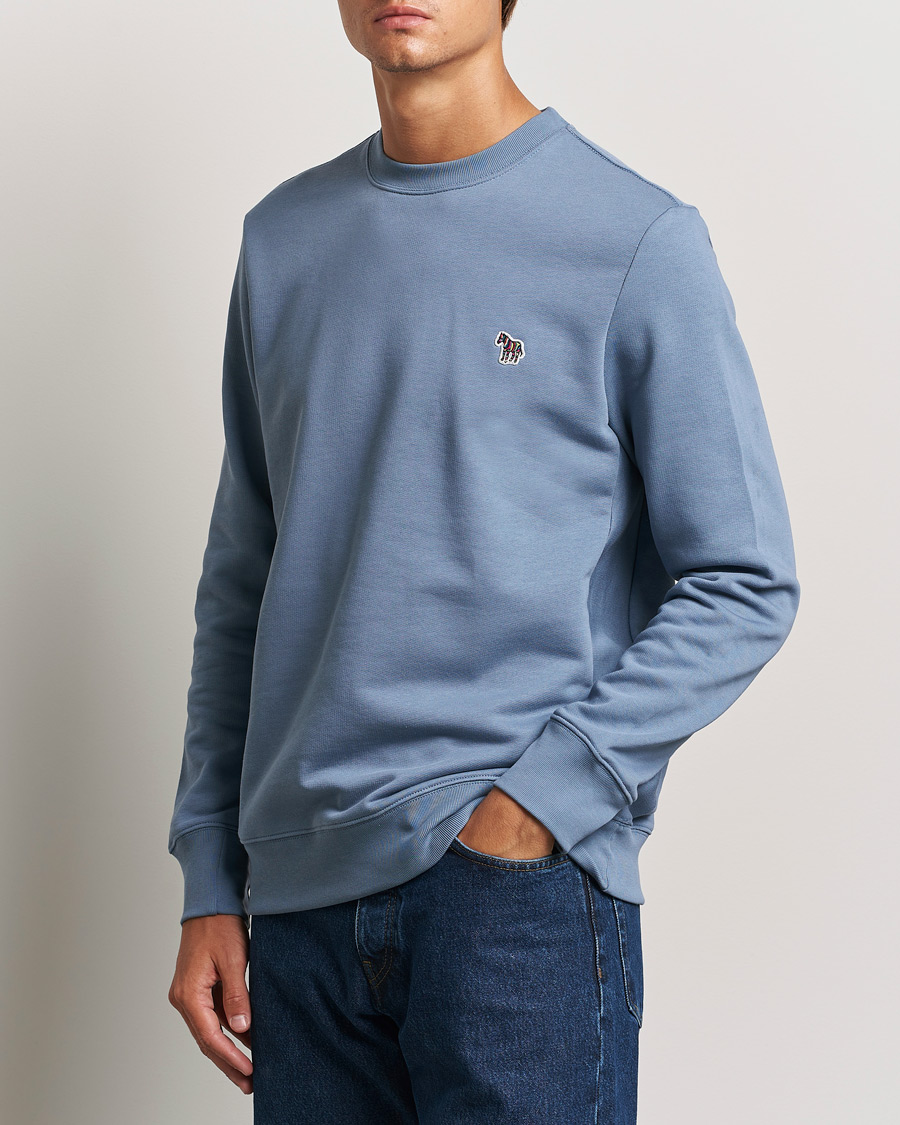 Herr | Tröjor | PS Paul Smith | Zebra Organic Cotton Sweatshirt Blue